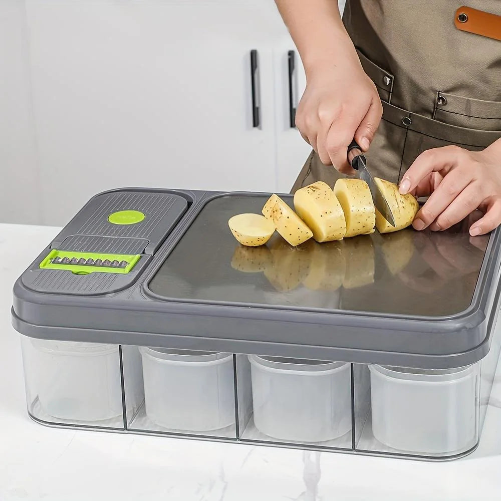 Multi-function Vegetable Chopper Slicing Shredding And Dicing Cutter Set with Container Chopping Board Food Slicer Kitchen Tools