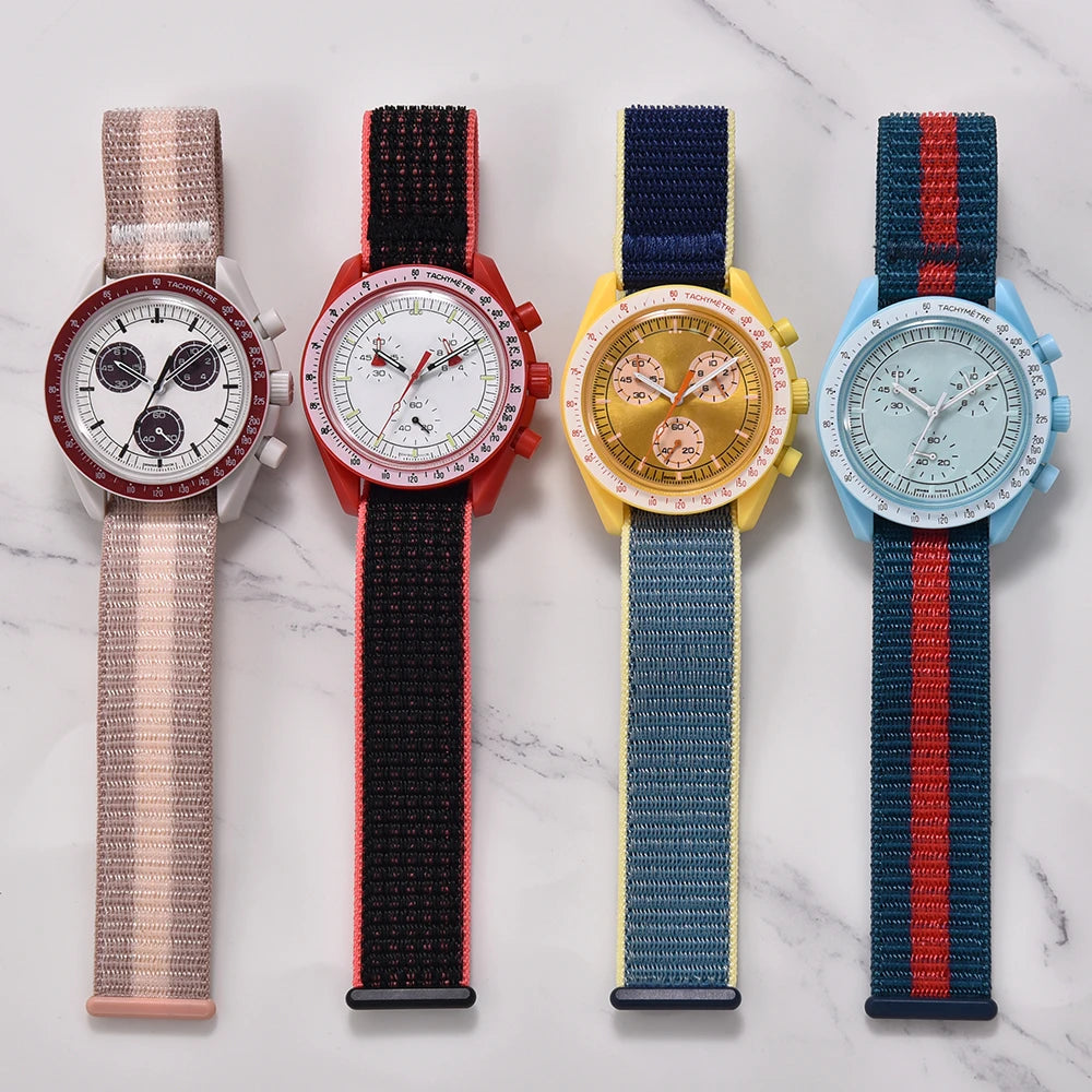 20mm 22mm Quick Release Hook Loop Elastic Sailcloth Nylon Watch Strap Adjustable Comfortable Universal Replacement Watchbands