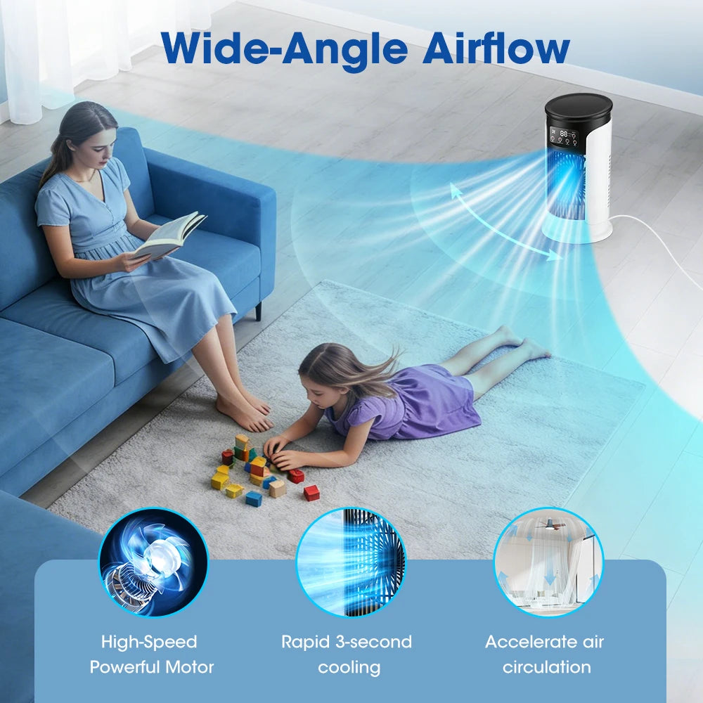 Portable USB Air Cooler Fan Humidifier 300ML 6 Speed 6H Timer 7 Color Light Mist Spray Quiet Cooling Fan Desk Air Conditioner