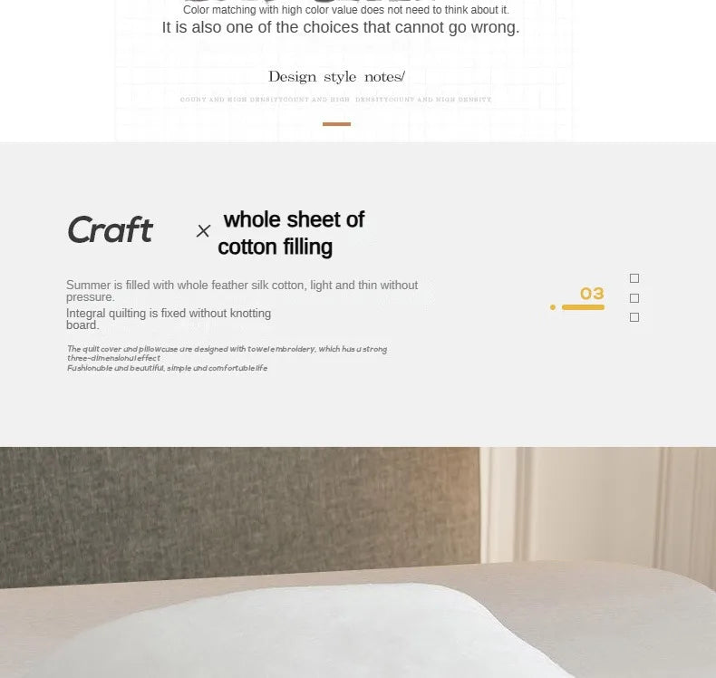 2025 new Japanese polyester cotton quilted summer quilt skin-friendly washable light luxury style solid color lightweight
