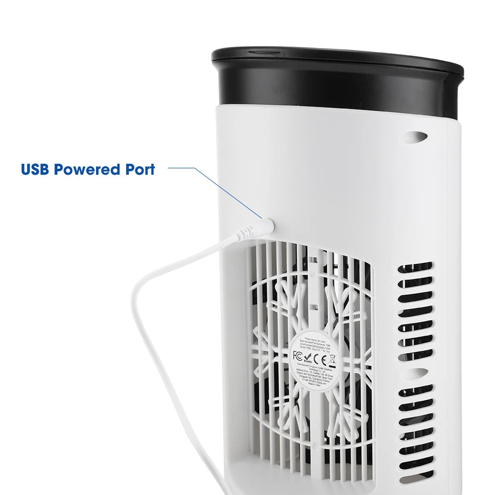 Portable USB Air Cooler Fan Humidifier 300ML 6 Speed 6H Timer 7 Color Light Mist Spray Quiet Cooling Fan Desk Air Conditioner