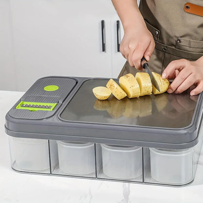 Multi-function Vegetable Chopper Slicing Shredding And Dicing Cutter Set with Container Chopping Board Food Slicer Kitchen Tools