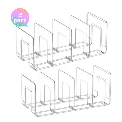 2pcs Clear Plastic Purse Handbag Organizer 4 Sections Bag Closet Shelf Divider Purse Display Stand Handbag Storage Organizer