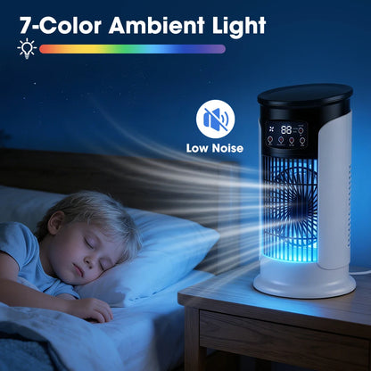 Portable USB Air Cooler Fan Humidifier 300ML 6 Speed 6H Timer 7 Color Light Mist Spray Quiet Cooling Fan Desk Air Conditioner