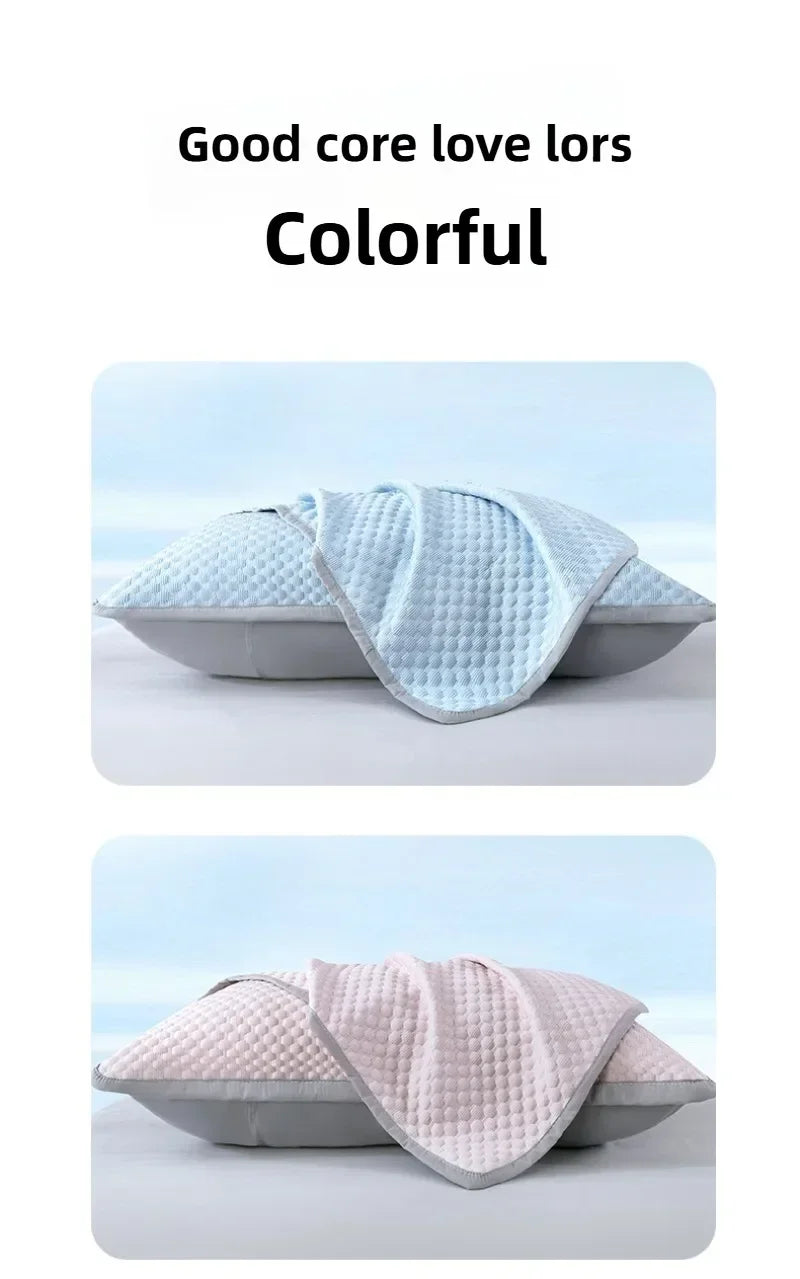 1-4PCS 48x74cm Ice Bean Pillowcase Summer Cooling Solid Color Cool Touch Fabric Washable for Air Conditioning Room