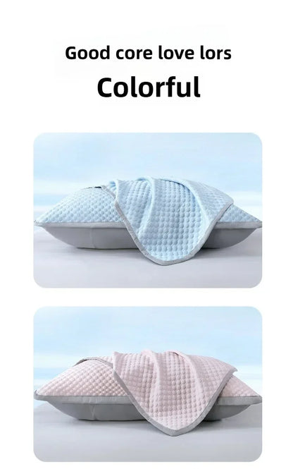 1-4PCS 48x74cm Ice Bean Pillowcase Summer Cooling Solid Color Cool Touch Fabric Washable for Air Conditioning Room
