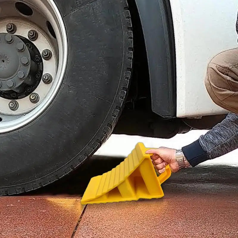 2 Pack Heavy Duty Wheel Chocks Non Slip Wheel Stoppers for Cars Campers Trucks