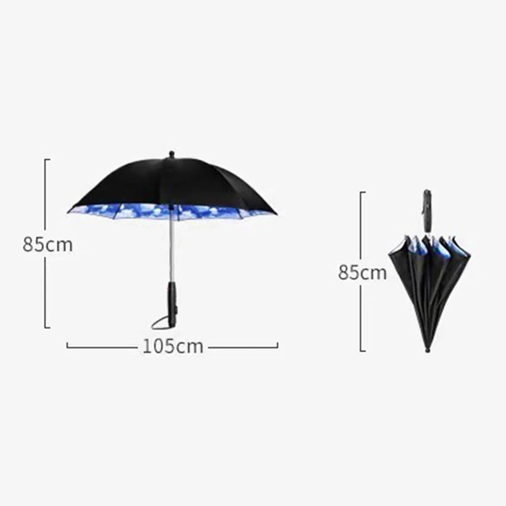 3 in 1 Umbrella with Fan Portable Misting Fan Umbrella With UV Protection Mist Spray Umbrella for Summer Cooling Battery Power