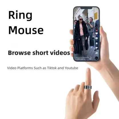 Bluetooth Wireless Smart Ring Mouse Multifunctional Remote Control for TikTok YouTube Web Browsing E-book Page Turning Selfies