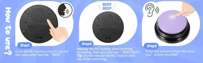 Dog Communication Buttons Voice Recording Button for Pet Training Buzzer 30 Second Record Playback Funny Gift for Talking Pet