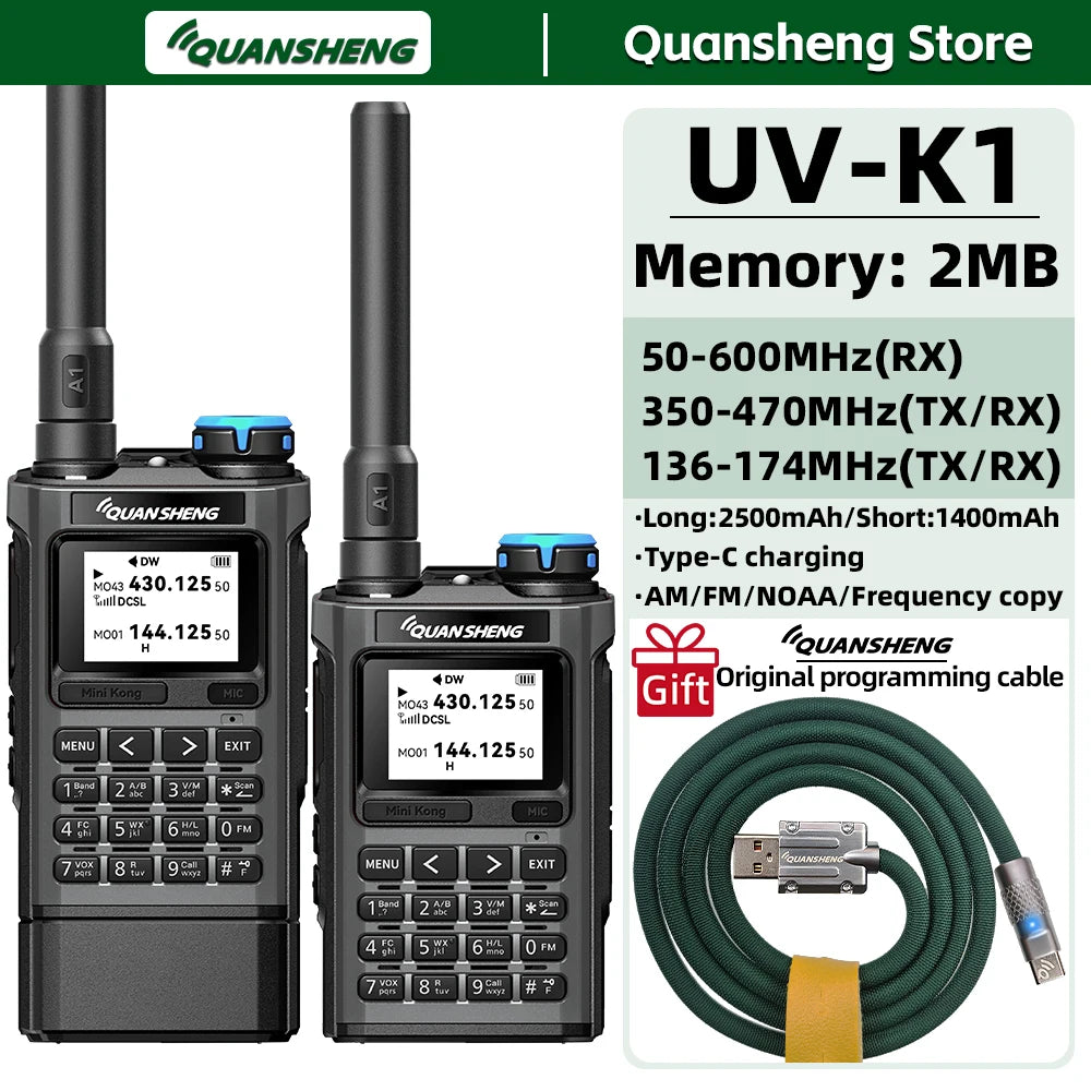 Quansheng UV K1 Mini Walkie Talkie Wireless Set Hunting Camping Long Range Ham Communication Radio K6 Walkier Talkie Transceiver