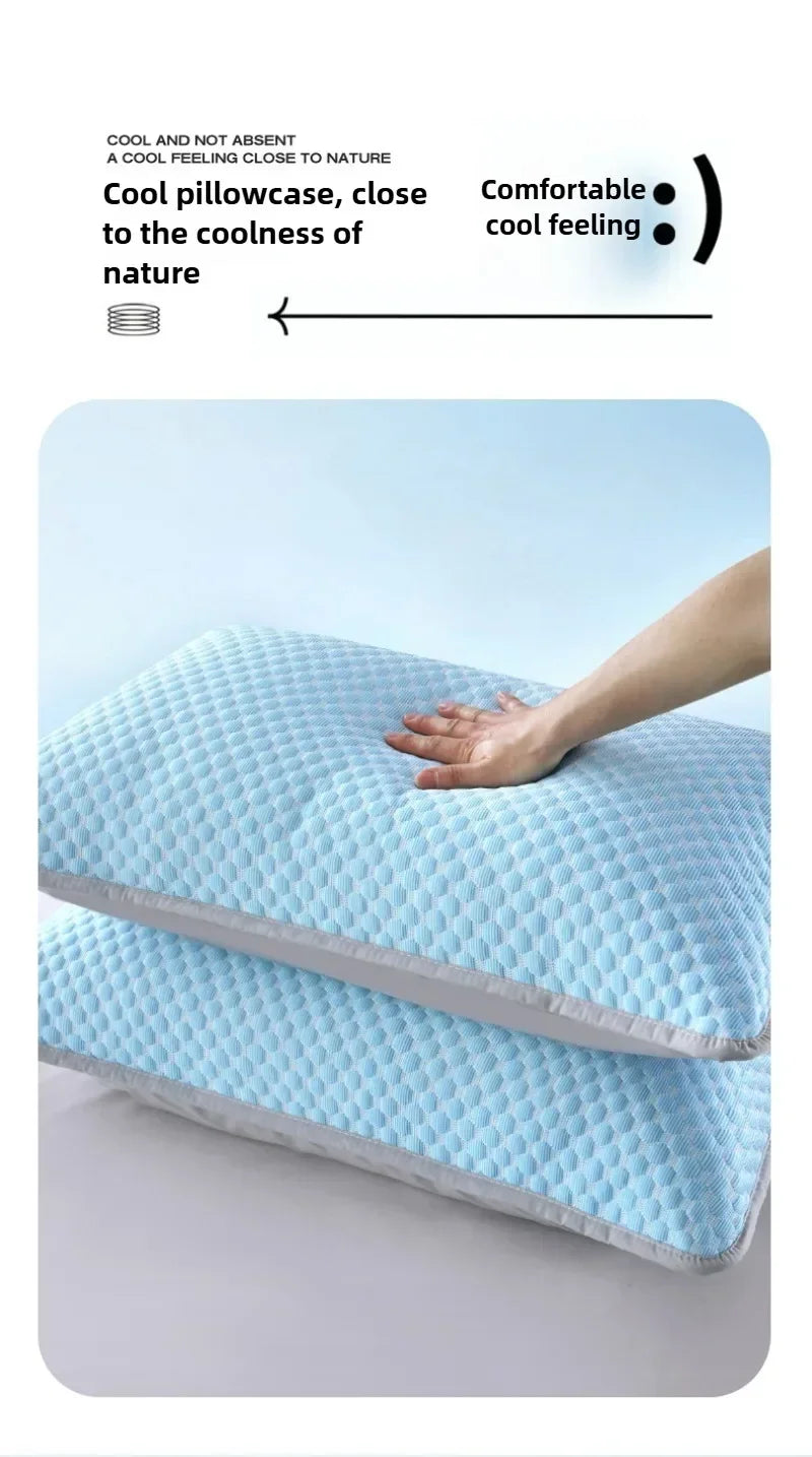 1-4PCS 48x74cm Ice Bean Pillowcase Summer Cooling Solid Color Cool Touch Fabric Washable for Air Conditioning Room