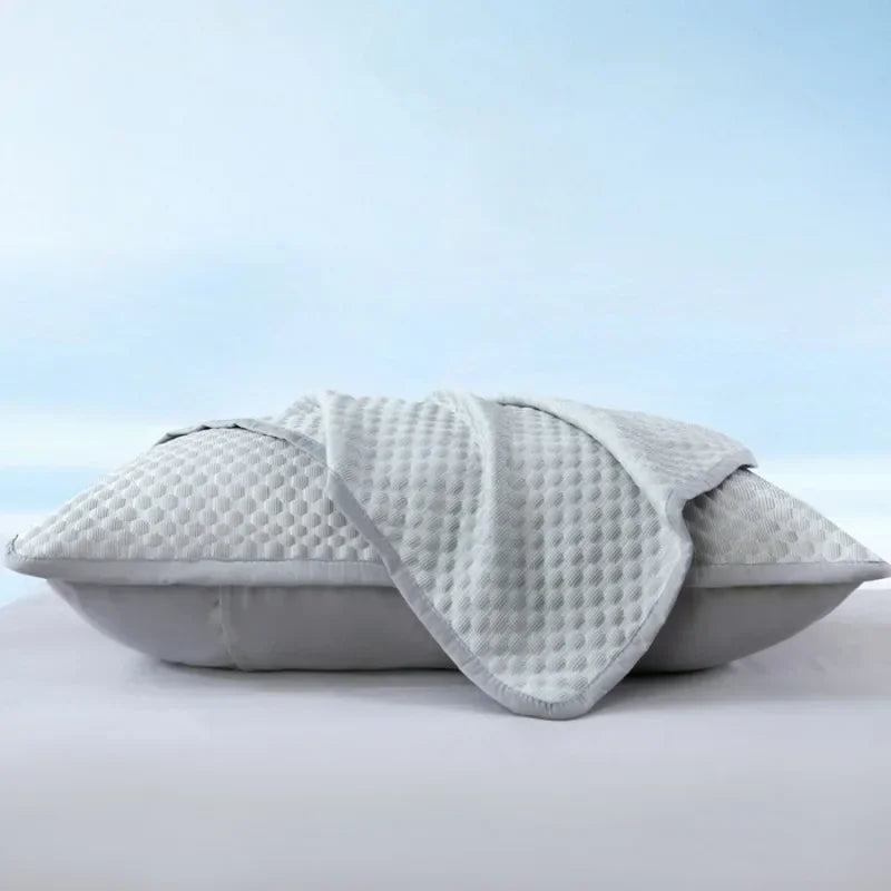 1-4PCS 48x74cm Ice Bean Pillowcase Summer Cooling Solid Color Cool Touch Fabric Washable for Air Conditioning Room
