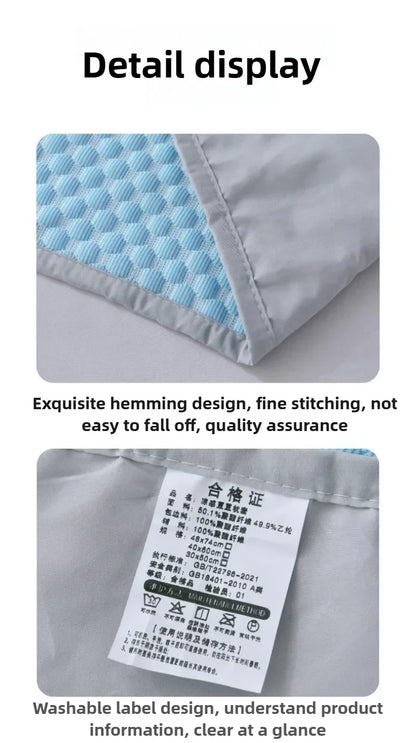 1-4PCS 48x74cm Ice Bean Pillowcase Summer Cooling Solid Color Cool Touch Fabric Washable for Air Conditioning Room
