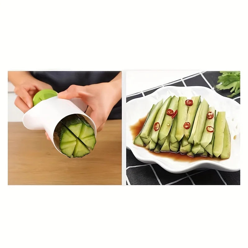 Durable ABS Manual Vegetable Chopper, Easy-to-Use Kitchen Gadget for Cucumbers, Carrots, Tomatoes &amp; More -Vegetable Slicer