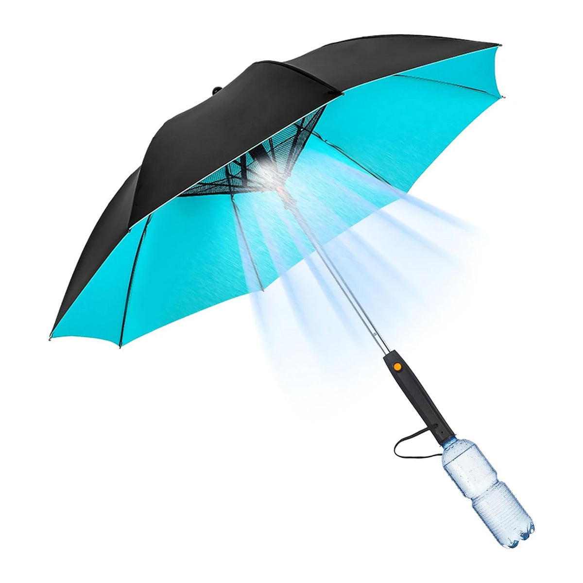 3 in 1 Umbrella with Fan Portable Misting Fan Umbrella With UV Protection Mist Spray Umbrella for Summer Cooling Battery Power