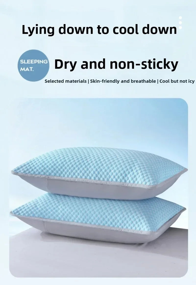 1-4PCS 48x74cm Ice Bean Pillowcase Summer Cooling Solid Color Cool Touch Fabric Washable for Air Conditioning Room