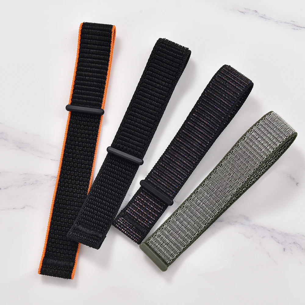 20mm 22mm Quick Release Hook Loop Elastic Sailcloth Nylon Watch Strap Adjustable Comfortable Universal Replacement Watchbands