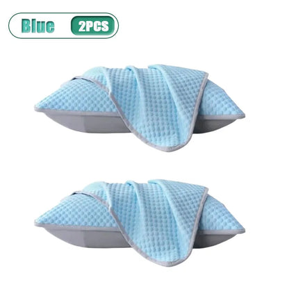 1-4PCS 48x74cm Ice Bean Pillowcase Summer Cooling Solid Color Cool Touch Fabric Washable for Air Conditioning Room