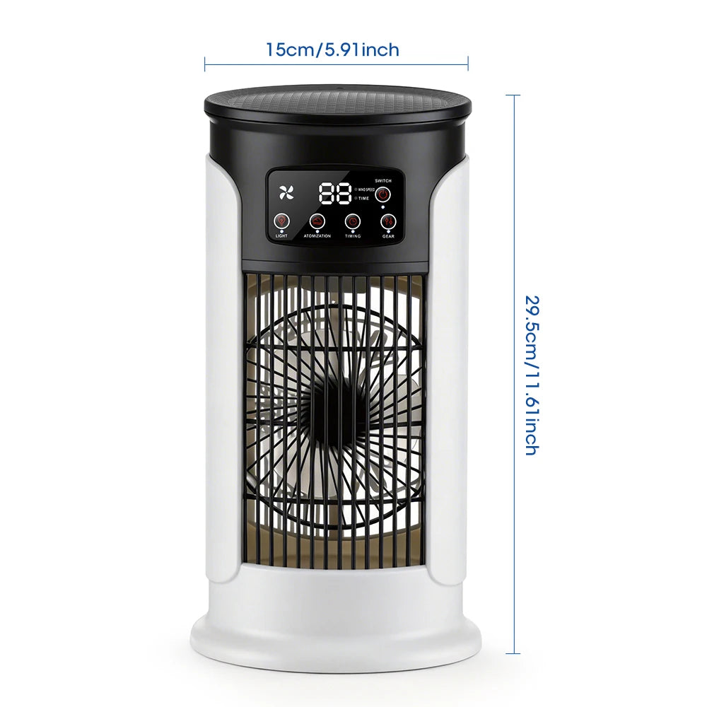 Portable USB Air Cooler Fan Humidifier 300ML 6 Speed 6H Timer 7 Color Light Mist Spray Quiet Cooling Fan Desk Air Conditioner