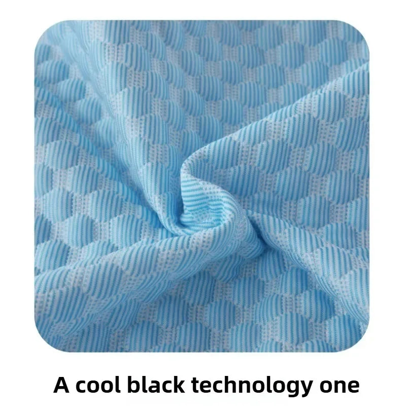 1-4PCS 48x74cm Ice Bean Pillowcase Summer Cooling Solid Color Cool Touch Fabric Washable for Air Conditioning Room