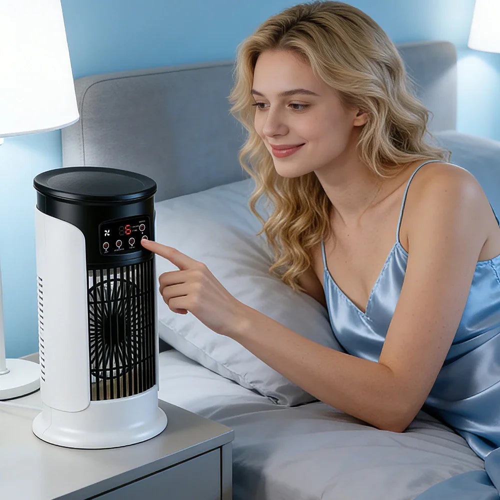 Portable USB Air Cooler Fan Humidifier 300ML 6 Speed 6H Timer 7 Color Light Mist Spray Quiet Cooling Fan Desk Air Conditioner